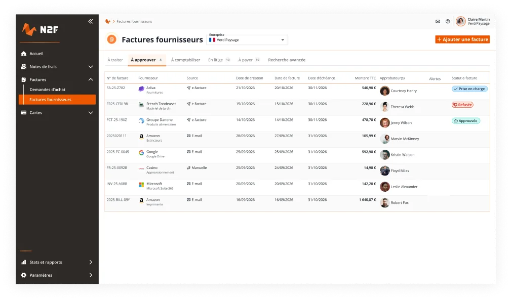 N2F gestion multi-entité centralisée