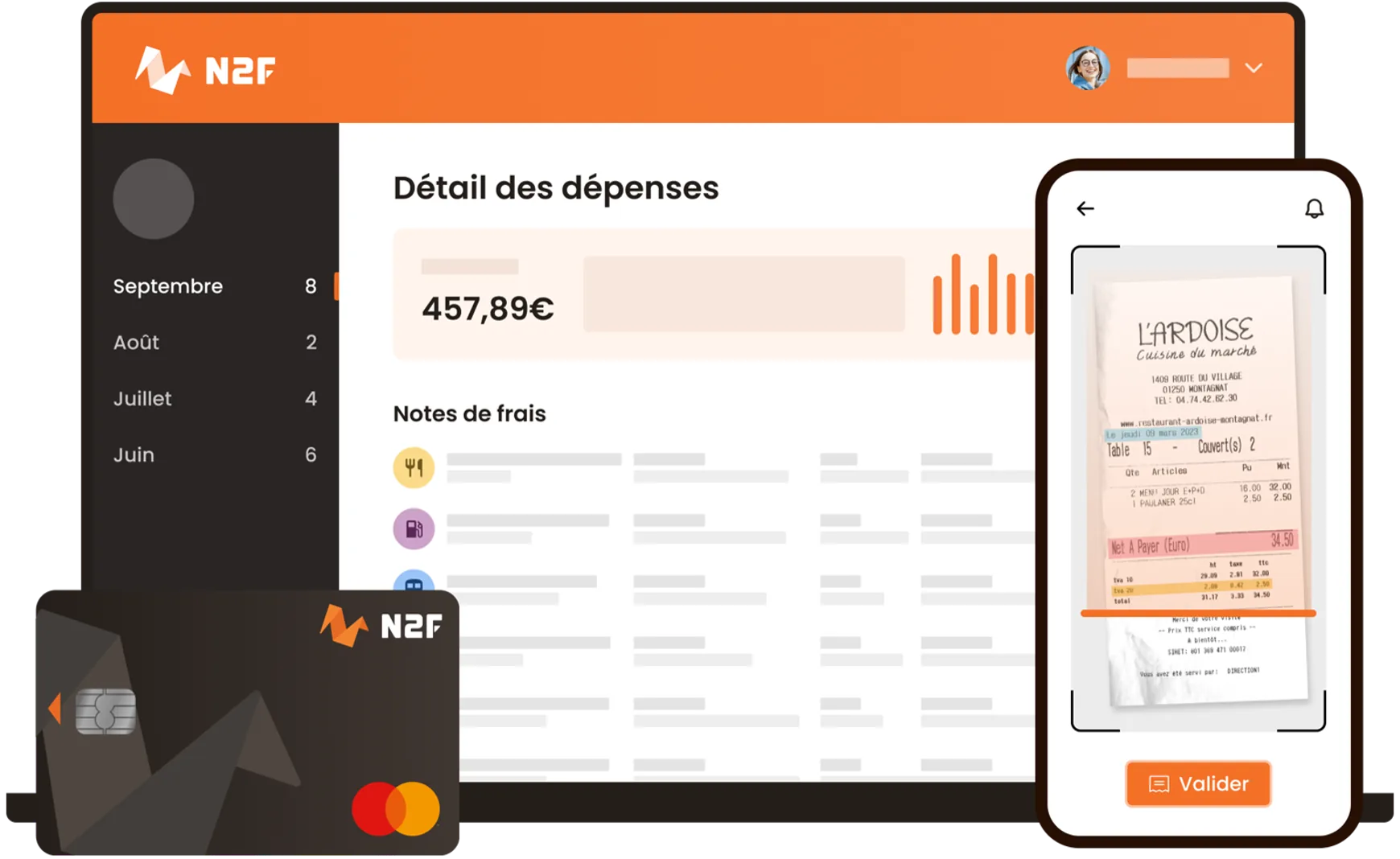 N2F suite unifiée AP notes de frais cartes